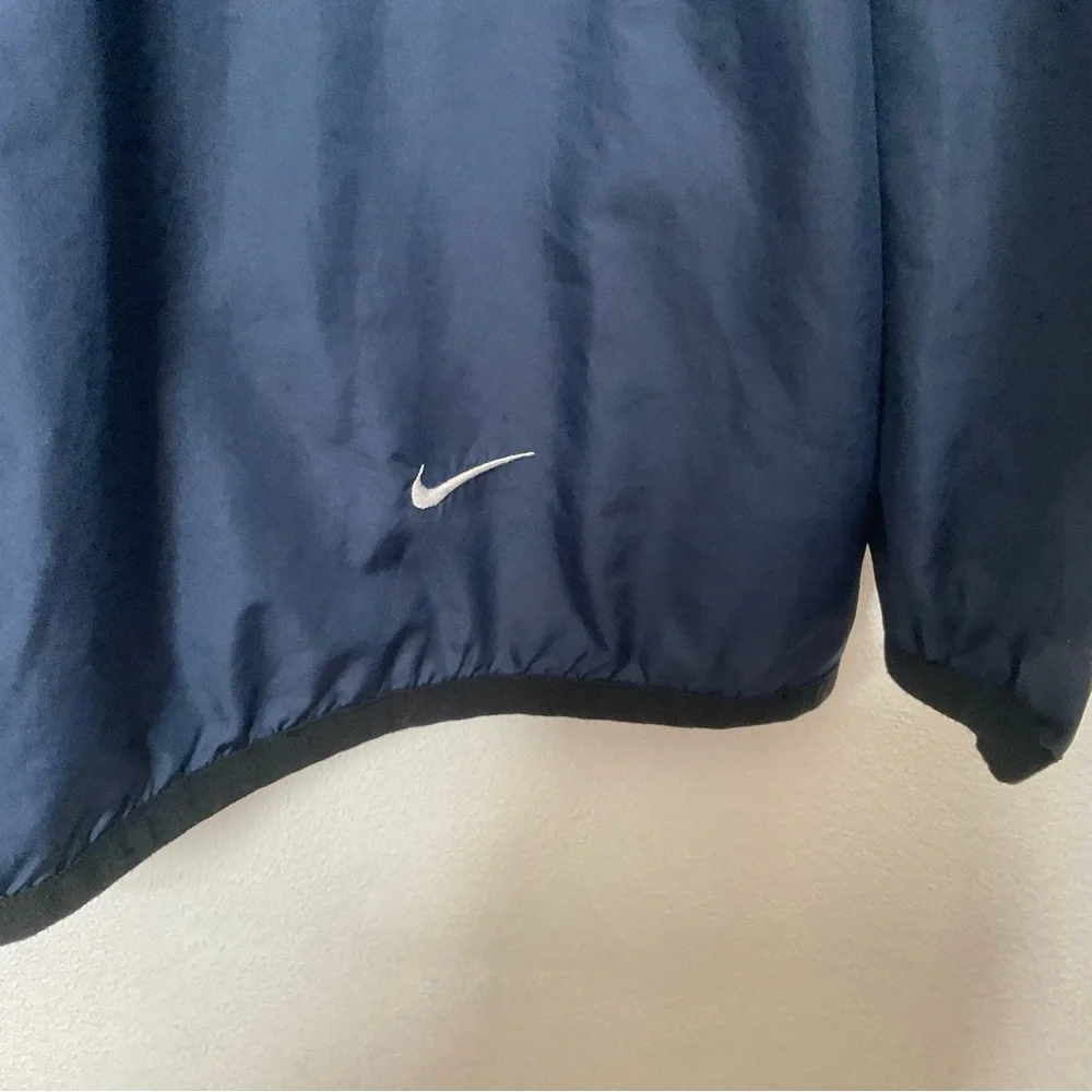 Nike Navy Blue, Black Trim Quarter Zip Windbreaker Jacket Size XL Outerwear
